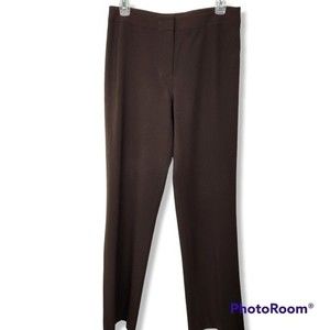 Lafayette 148 New York Wool Womens Trouser Pant Flat Front Size 4 Brown Office